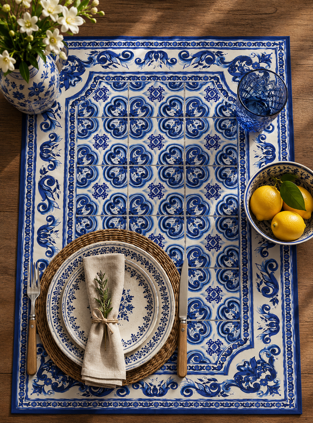 Blue Vase – Masa Örtüsü