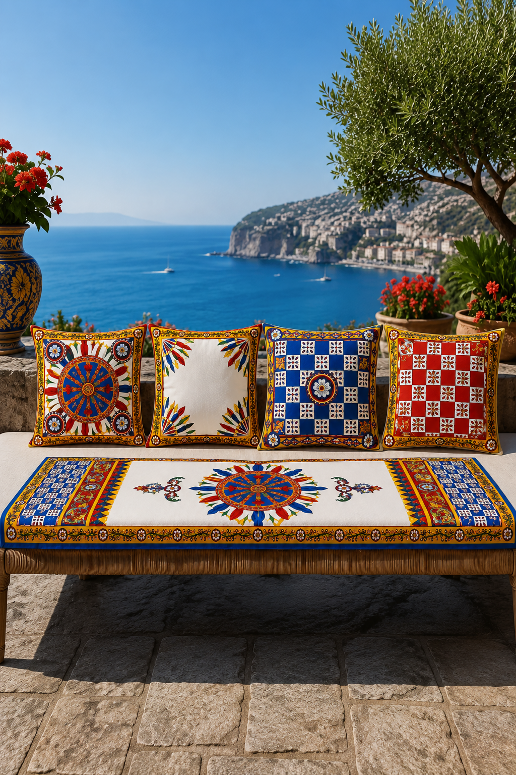 Capri – 4 Kırlent Kılıfı & 1 Runner Seti - Pomelo Home