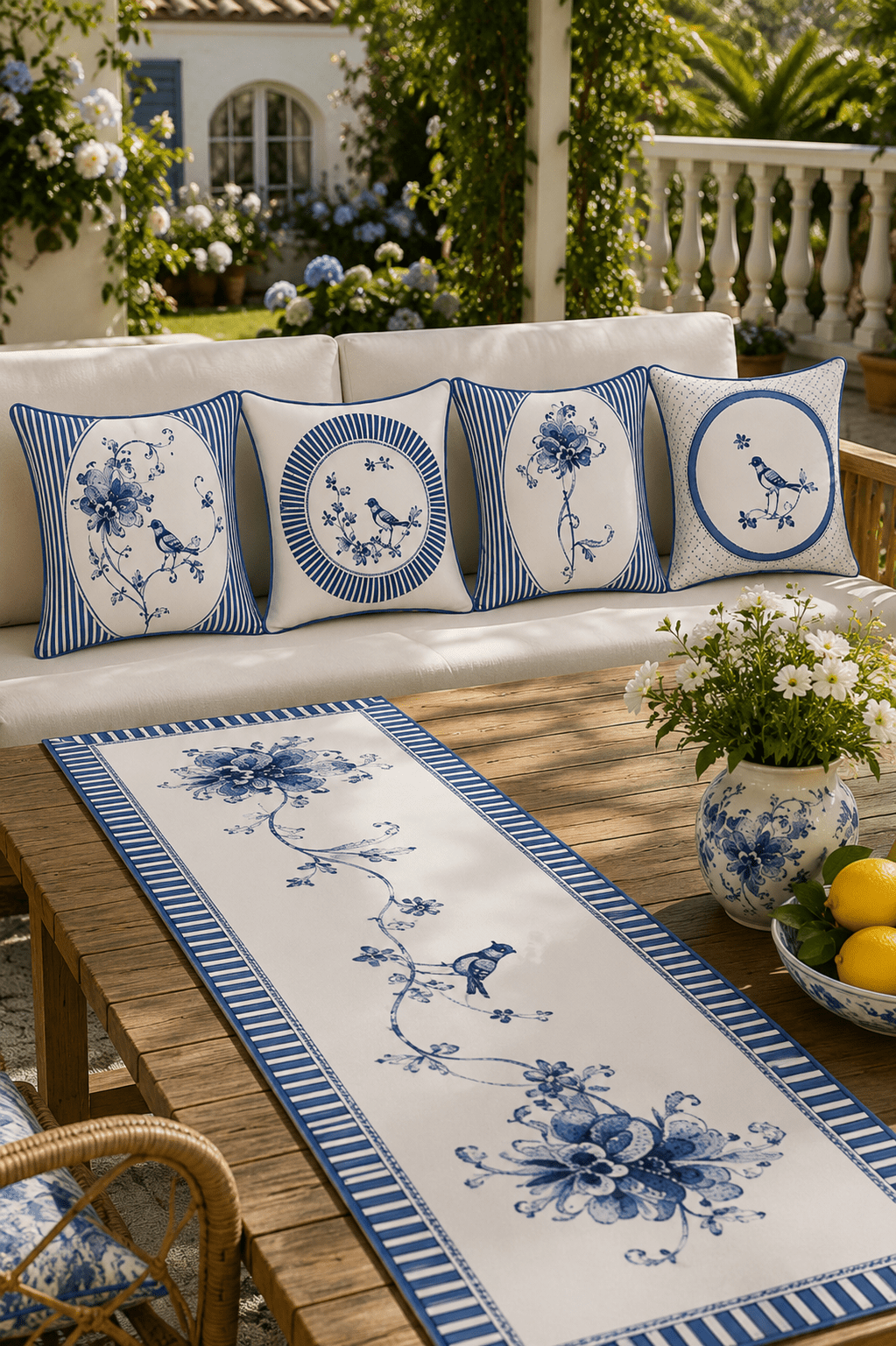 Portavia – 4 Kırlent Kılıfı &amp; 1 Runner Seti - Pomelo Home