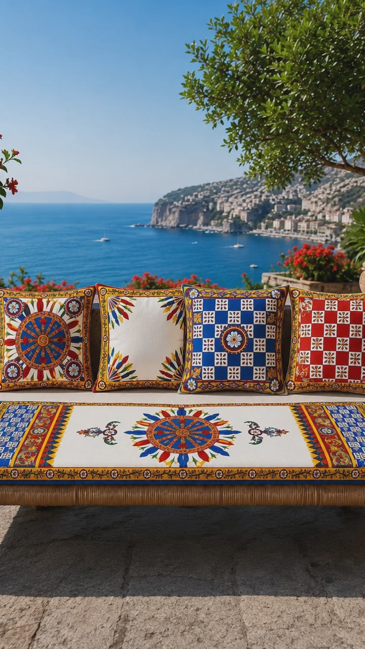 Capri – 4 Kırlent Kılıfı & 1 Runner Seti