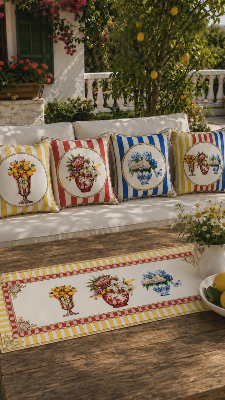 Bellagio – 4 Kırlent Kılıfı & 1 Runner Seti
