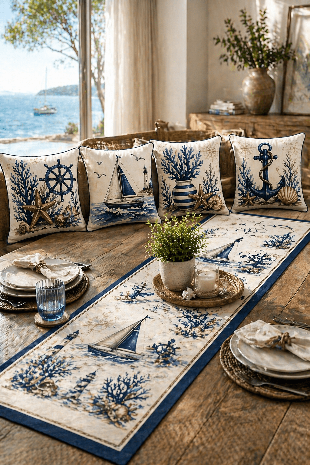 Sancak – 4 Kırlent Kılıfı & 1 Runner Seti - Pomelo Home
