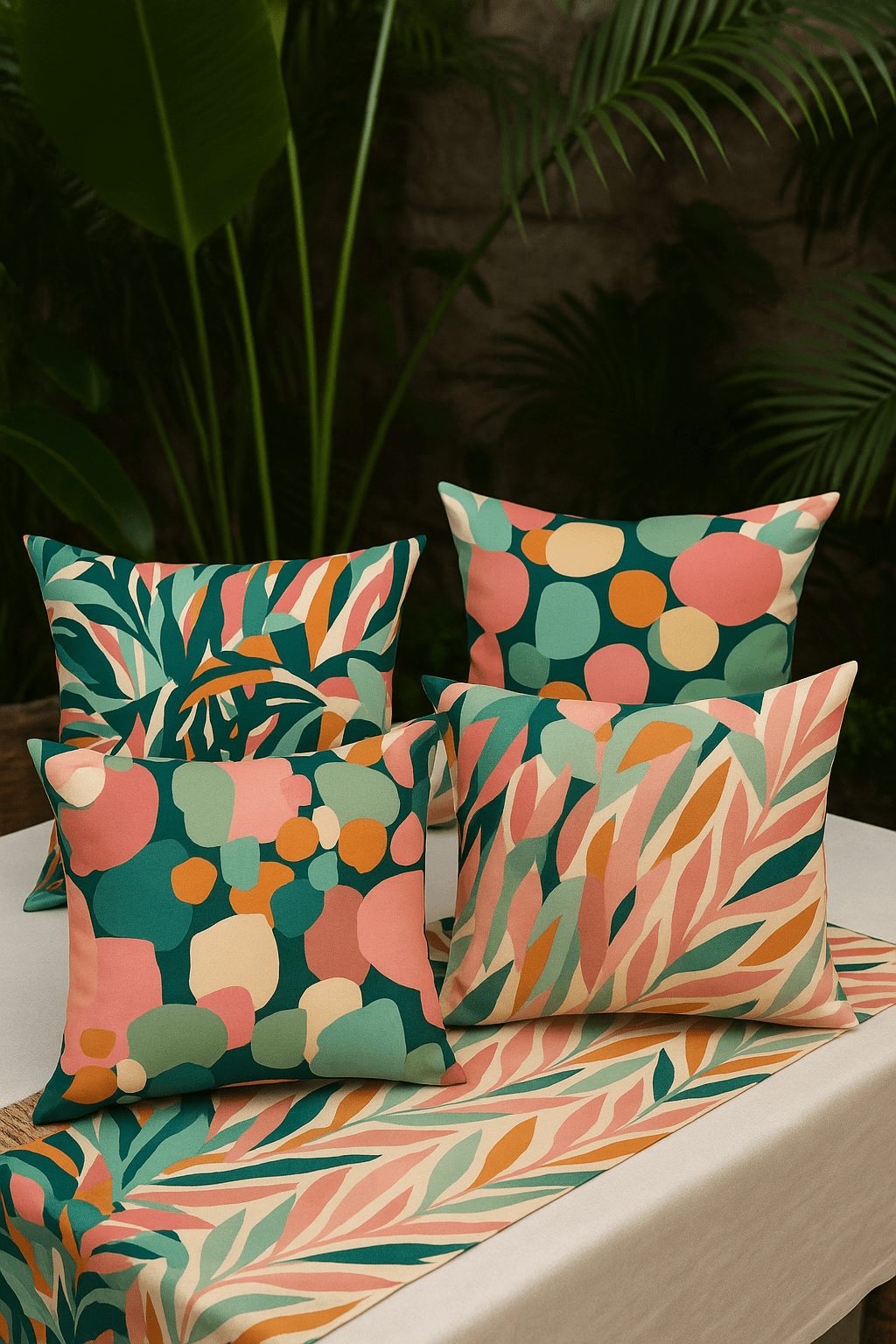 Tropikal Breeze Kırlent & Runner Seti - Pomelo Home